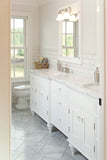 Italian Bianco Carrara marble slab with soft gray veining from Sapphirus Stone in Toronto. Ideal for kitchens, bathrooms, and luxury interiors.