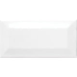 3-inch x 6-inch White Glossy Beveled Subway Tile