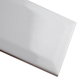 3-inch x 6-inch White Glossy Beveled Subway Tile