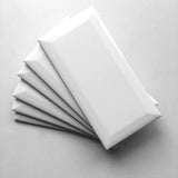 3-inch x 6-inch White Glossy Beveled Subway Tile