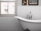 3-inch x 6-inch White Matte Beveled Subway Tile