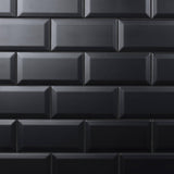 3-inch x 6-inch Black Matte Beveled Subway Tile