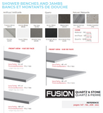 Fusion  Shower Jamb Artificial Stone Polished 6" x 108" x 15.9mm Atlantic Grey Manufacturer SKU: SJDGR-108