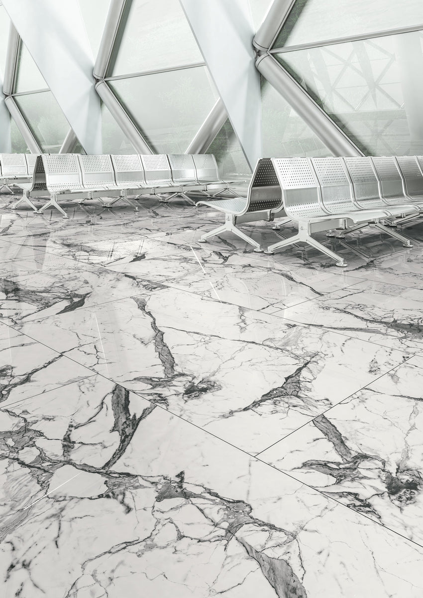 48''x72'' Newport 9mm Polished Rectified Marble Look Porcelain