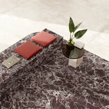 Rosso Levanto Marble tile with rich burgundy tone and white veining from Sapphirus Stone in Toronto. Ideal for luxury walls, floors, and bathrooms.