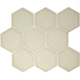 4'' WHITE MATT HEXAGONAL PORCELAIN MOSAIC - SAPPHIRUSSTONE