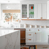4'' WHITE MATT HEXAGONAL PORCELAIN MOSAIC - SAPPHIRUSSTONE