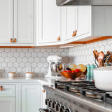 4'' WHITE MATT HEXAGONAL PORCELAIN MOSAIC - SAPPHIRUSSTONE