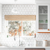 4'' WHITE MATT HEXAGONAL PORCELAIN MOSAIC - SAPPHIRUSSTONE