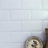 GLOSSY WHITE BEVEL SUBWAY TILE 4''X8'' - Tile&Stone Co.