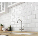 GLOSSY WHITE BEVEL SUBWAY TILE 4''X8'' - Tile&Stone Co.
