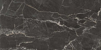 24''x24'' - 24''x48'' St. Laurent Black Matte Rectified Marble Look Porcelain Floor and Wall Tile