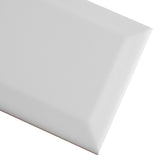 3-inch x 6-inch White Matte Beveled Subway Tile