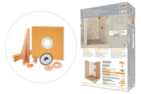 Schluter - KERDI-SHOWER-KIT Shower Kit with Off-Set Outlet Position without Grate with 2" ABS Flange 38" x 60" Manufacturer SKU: KSK9651525SABS