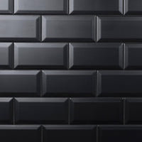 3-inch x 6-inch Black Matte Beveled Subway Tile