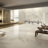 59''x118'' MAXFINE MARMI 6MM WHITE CALACATTA POLISHED PORCELAIN SLAB