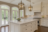 Arabescato natural marble slab polished finish, 72-inch by 110-inch (55 sq. ft.), white marble with bold gray veining—ideal for countertops, walls, and flooring.