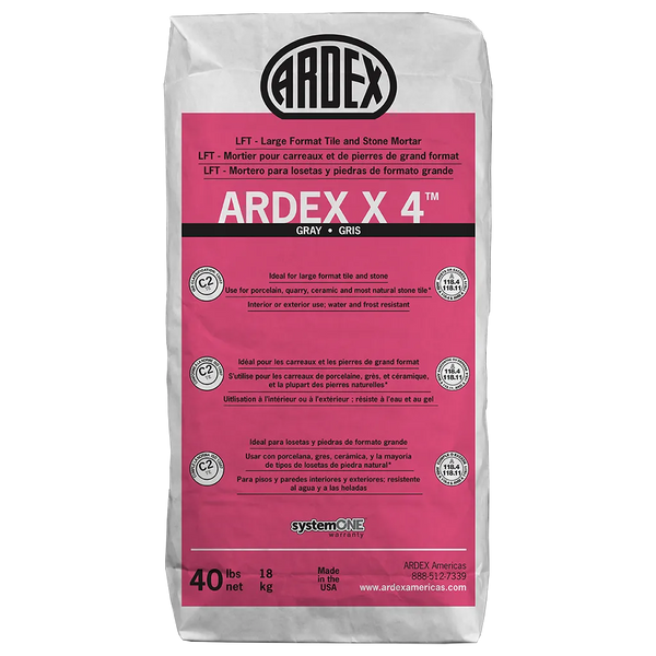 Ardex - X 4 Large Format Tile & Stone Mortar, Gray - 40 lb Manufacturer SKU: 12529 SKU: AR-X4