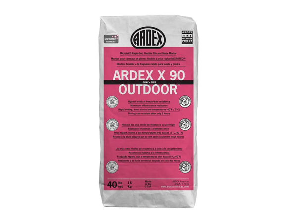 Ardex - X 90 OUTDOOR MicroteC3 Rapid-Set Flexible Tile & Stone Mortar, Gray - 40 lb Manufacturer SKU: 25930 SKU: AR-X90