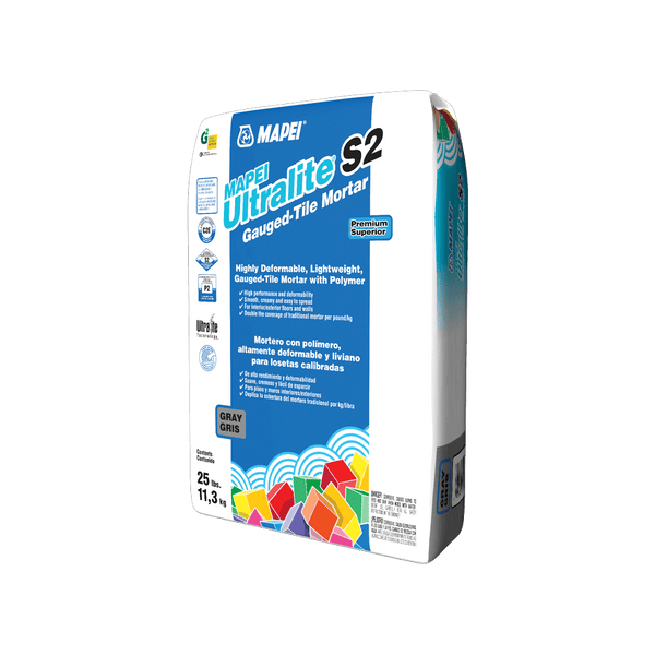Mapei - Ultralite S2 Highly Deformable Lightweight Mortar with Polymer, Gray - 25 lb Manufacturer SKU: 1201511C SKU: 94120-15