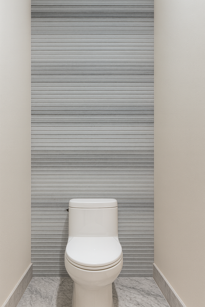 Equator thin fluted marble tile in honed finish from Sapphirus Stone Toronto. Elegant linear wall accent for bathrooms, fireplaces, and feature walls.