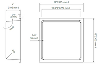 Fusion - Shower Niche Stainless Steel Black 12" x 12" Manufacturer SKU: PRO1212B