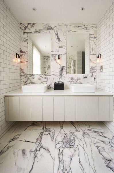 Lilac Marble tile with violet veining from Sapphirus Stone Toronto