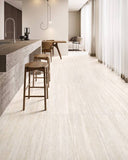 Sapphirus Stone Travertine White Natural Marble Slab Honed Finish 72x116 Inch – Matte Surface for Countertops, Tables, and Custom Interiors