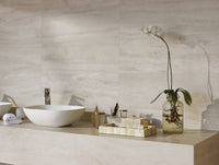 Sapphirus Stone Travertine White Natural Marble Slab Honed Finish 72x116 Inch – Matte Surface for Countertops, Tables, and Custom Interiors