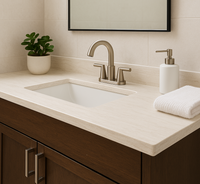 Sapphirus Stone Travertine White Natural Marble Slab Honed Finish 72x116 Inch – Matte Surface for Countertops, Tables, and Custom Interiors
