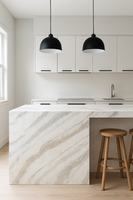 Sapphirus Stone Calacatta Gold Marble Slab 72x116 Inch – Honed Finish with White Background and Bold Gray and Gold Veining for Luxury Interiors