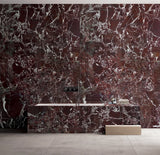 Sapphirus Stone Rosso Levanto Marble Slab 72x116 Inch – Polished or Honed Finish with Deep Red Color and White Veining for Luxury Interiors