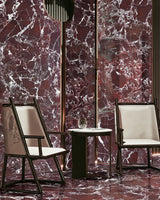 Sapphirus Stone Rosso Levanto Marble Slab 72x116 Inch – Polished or Honed Finish with Deep Red Color and White Veining for Luxury Interiors