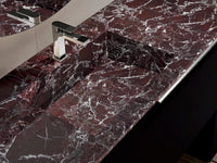 Sapphirus Stone Rosso Levanto Marble Slab 72x116 Inch – Polished or Honed Finish with Deep Red Color and White Veining for Luxury Interiors