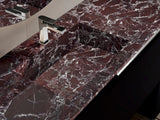 Sapphirus Stone Rosso Levanto Marble Slab 72x116 Inch – Polished or Honed Finish with Deep Red Color and White Veining for Luxury Interiors