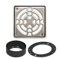 Schluter - KERDI-DRAIN Square Grate Kit Classic - Stainless Steel (V2) 4" SKU: KD4GRKE