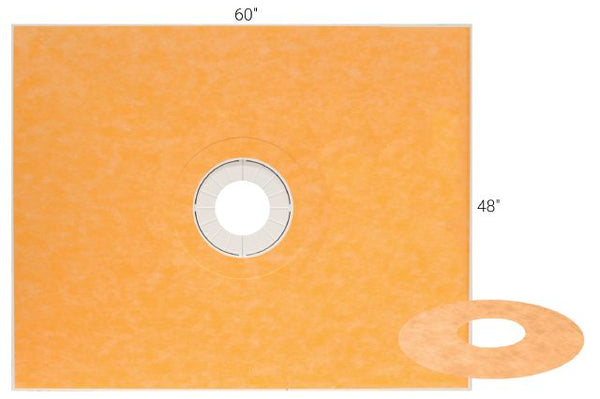 Schluter - KERDI-SHOWER-T Prefabricated Sloped Shower Tray Kit with Center Outlet Position 1-3/32" x 48" x 60"SKU: KST12201525