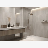 Travertine Marble tile with natural beige and taupe tones from Sapphirus Stone Toronto. Ideal for rustic floors, walls, and Mediterranean interiors.