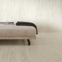 Travertine Marvel Light large-format porcelain floor tile in modern architectural interior