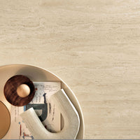 Travertine Marvel Light tile detail highlighting realistic stone texture and color variation