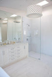 Sapphirus Stone Bianco Dolomite marble used in modern bathroom design