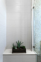 3D WHITE GLOSSY RECTIFIED PORCELAIN WALL TILE - SAPPHIRUSSTONE