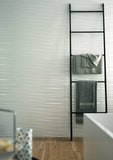 3D WHITE GLOSSY RECTIFIED PORCELAIN WALL TILE - SAPPHIRUSSTONE