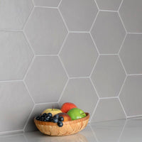 4'' GREY MATT HEXAGONAL PORCELAIN MOSAIC - SAPPHIRUSSTONE