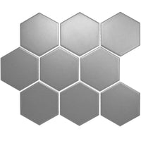 4'' GREY MATT HEXAGONAL PORCELAIN MOSAIC - SAPPHIRUSSTONE