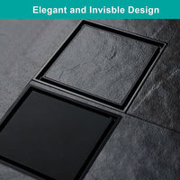 CASALINE NOVA SQUARE BLACK STAINLESS STEEL TILE INSERT SHOWER DRAIN