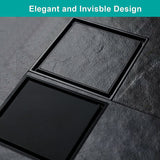 CASALINE NOVA SQUARE BLACK STAINLESS STEEL TILE INSERT SHOWER DRAIN