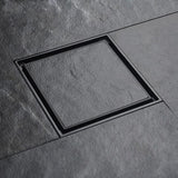 CASALINE NOVA SQUARE BLACK STAINLESS STEEL TILE INSERT SHOWER DRAIN