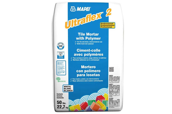 Mapei Ultraflex 2 Mortar White Polymer 50lbs (94116-50) - SAPPHIRUSSTONE