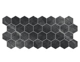 3-inch x 3-inch Pulpis Nero Matte Hexagon Porcelain Mosaics